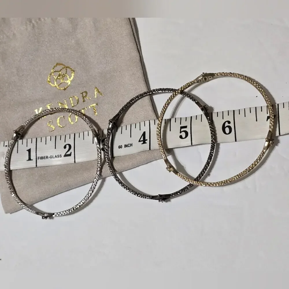 Kendra Scott Bundle of Jeweled Bangle‎ Bracelets Gunmetal silver Gold Plated Lot